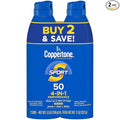 Coppertone Sport SPF 30 Sunscreen Spray, Body Sunscreen, Water Resistant Spray Sunscreen, 5.5 Oz, Pack of 2 (Packaging May Vary)