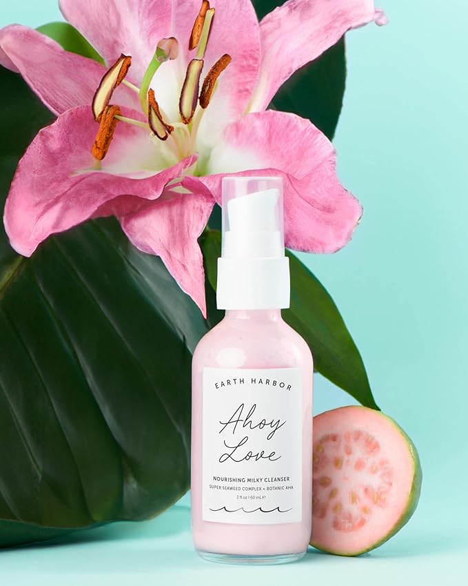 Earth Harbor Ahoy Love Nourishing Cream Cleanser, Gentle Facial Care, Milky Face Wash for Women and Men, Daily Skin Care Formula for Dry & Sensitive Types, Hydrating & Soothing Cream Wash, 2 oz