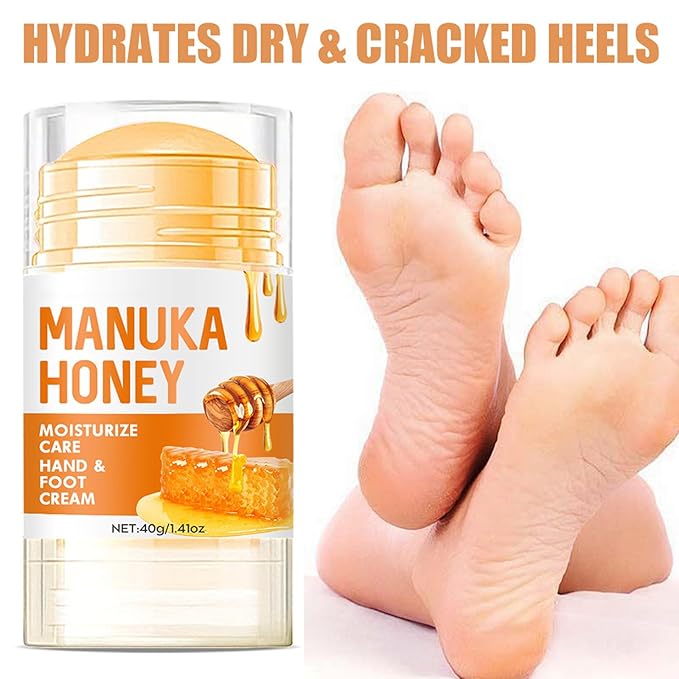 Grospe Honey Foot Cream for Extremely Dry, Cracked Skin,Deeply Moisturizing Foot & Hand Balm,Fast-Acting Repair for Rough Heels, Knees, Elbows & Hands for Women & Men - 1.41 oz