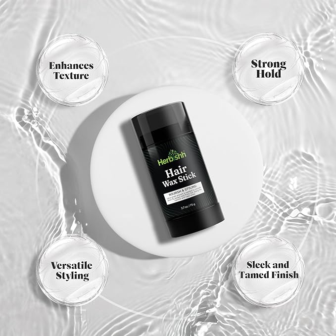 Herbishh Hair Wax Stick For Women & Men 2.7 OZ - Nourish & Styling Slick Wax Stick for Hair Smoothing, Flyaway, Controls Frizzy Hair, Perfect for Hairline and Nape Area, Wax Stick for Hair Fly Away
