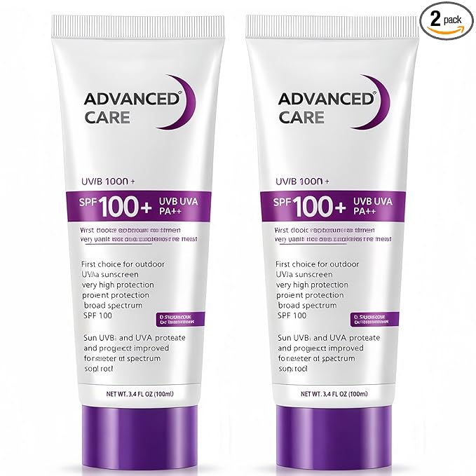 2 Pack SPF 100+ Sunscreen For Outdoor Sport - Face & Body Lotion, Broad Spectrum UVA/UVB PA+++, Water Resistant, Soothing Daily Care, 2 x 80g (160g Total)