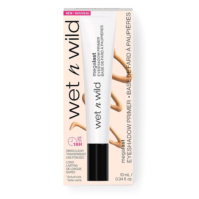 wet n wild Megalast Eyeshadow Primer, lightweight formula, inflused with Vitamin E (Pack of 2)