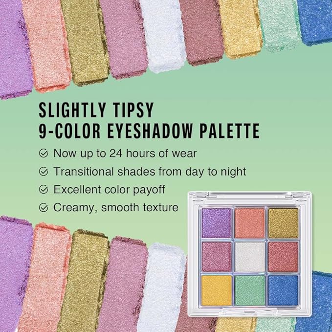 AMY'S DIARY 9-Color Shimmer Eyeshadow Palette with Purple, Pink, Gold, White & More - Perfect for Day & Night Makeup,waterproof&long lasting(02#)