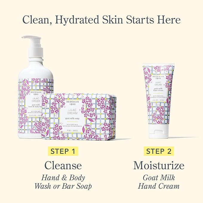 Beekman 1802 Goat Milk Hand Cream – Lilac Dream – Scented – 2 oz – Moisturizing Hand Lotion for Dry Skin – Non-Greasy – Sensitive Skin Safe – Cruelty Free