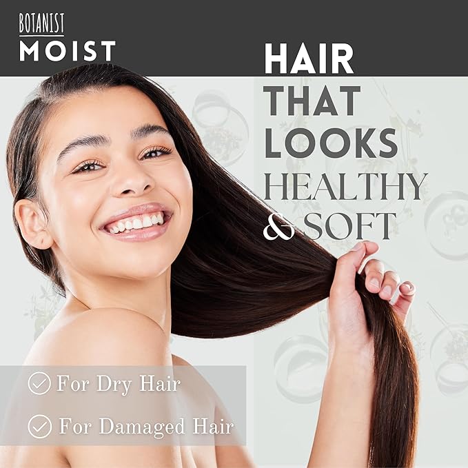BOTANIST Keratin Shampoo and Conditioner Set for Women, Men, Argan Oil Shampoo & Conditioner for Frizzy Hair, Japanese Natural & Organic Sulfate Free Shampoo & Conditioner for Dry Hair 31.7Fl Oz MOIST