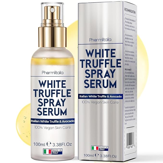 Pharmlitalia Italian White Truffle Spray Serum - Vegan Skin Care - Hydrating Face Mist with Avocado & White Truffles - Face Serum for Radiant Skin - 3.38 Fl Oz