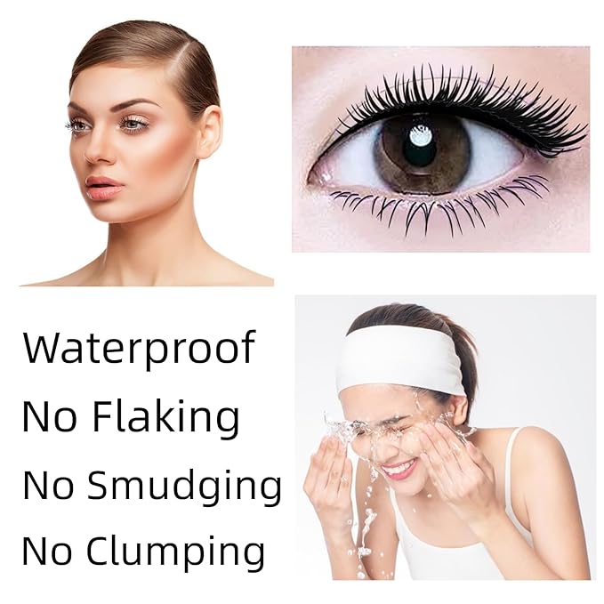 Brown Lashes Extensions mascara waterproof smudge proof Eyes Makeup volume and length Natural Hypoallergenic Fast Dry Eyelashes Curling Party Stage Use