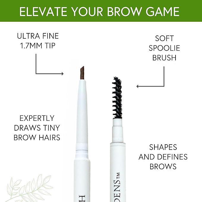 Honeybee Gardens Fine Point Brow Pencil, Mahogany, Long-Lasting Eyebrow Definition, Vegan, Cruelty-Free Beauty