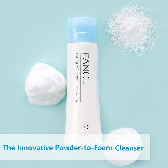 FANCL Facial Cleansing Powder & Foaming Net Set – Japanese Powder-to-Foam Cleanser with Agar & Rice Starch, Creates Rich Lather, Preservative-Free, Gentle Pore-Cleansing Starter Kit