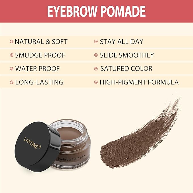 LAVONE Hair-Like Eyebrow Pen Makeup kit, Eyebrow Pencils for Women with Waterproof Microblading Eyebrow Pencil, Eyebrow Pomade, Eyeliner and Eyebrow Brush, Create Full, Natural Brows, DP Dark Brown