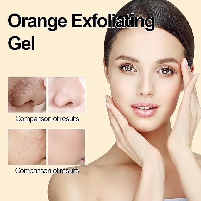 Orange Exfoliating Gel Scrub for Face and Body, Peeling Gel, Deep Clean Pores, Remove Blackheads & Moisturize Skin, for All Types Skin (1PC)