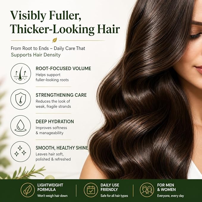 OLIVITA Hair Growth Shampoo and Conditioner Set for Thinning Hair — Biotin & Rosemary Thickening Formula for Fuller, Thicker-Looking Hair — Sulfate-Free Volumizing Hair Care for Women & Men