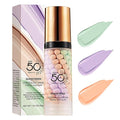 3 In 1Primer for Face Before Makeup,Sunscreen Isolation Cream, SPF 50, One Step Color Corrector Face Primer, Blurs Imperfections Oil Control & Moisturizing Skin Tone Correcting,Radiance Skin