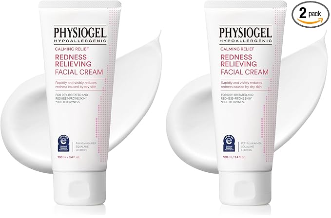 Physiogel Redness Reducing Cream – Ceramide Moisturizer for Dry, Sensitive & Redness-Prone Skin, Repairs Skin Barrier, Dermatologist-Tested, Fragrance-Free, Korean Skincare, 3.4 fl oz (Pack of 2)