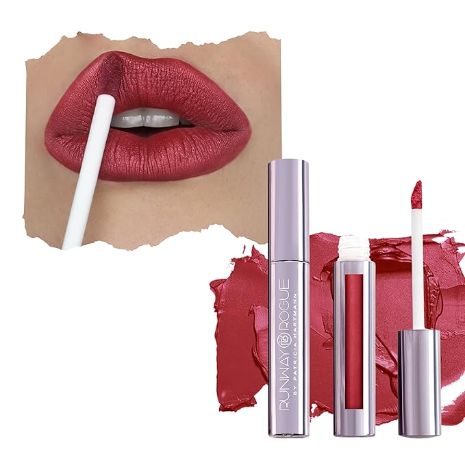 Runway Rogue Silk Glam Liquid Lipstick, Long Wear Frosted Pomegranate Lipstick, ‘Cocktail Hour’