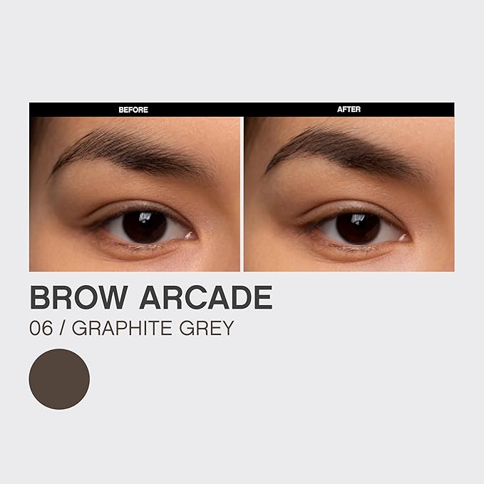 Vivienne Sabó Brow Arcade Eyebrow Pencil – Micro Definer with Spoolie Brush, Smudge-Resistant Color for Natural-Looking Arches and Precision Shaping, Shade 06 Graphite Grey, 0.035 oz