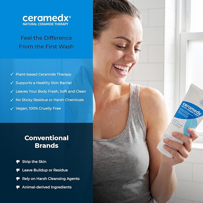Ceramedx - Extra Gentle Body Cleanser | Natural Ceramide Cleanser for Dry, Sensitive Skin | Cruelty Free, Vegan & Fragrance Free | 6 fl oz