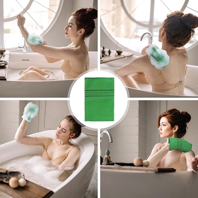 5Pcs Korean Exfoliating Cloth Gloves Italy Scrub Towel Mitt Exfoliating Washcloths for body Women Exfoliation, Skin Scrubs for Shower Remove Dead Skin Exfoliating Washcloth