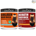 2 Pack Collagen Hair Mask & Keratin Hair Mask,Keratin Hair Treatment,Repair Treatment Deep Conditioning Hair Treatment Mask for Damaged Hair,Hydrating Conditioner with Argan Oil for Dry Hair
