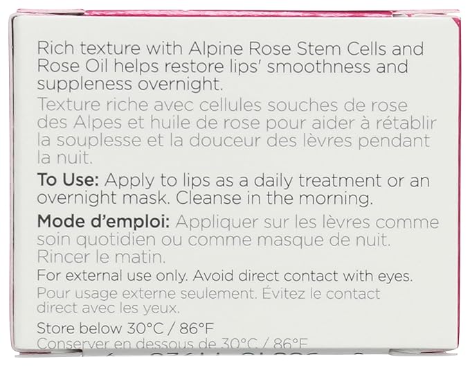 Andalou Naturals Mask 1000 ROSES, Overnight Sleeping Mask for Dry, Chapped Lips, Plumping, Hydrating & Soothing Balm with Alpine Rose Stem Cells, Vegan & Cruelty-Free, 0.42 O