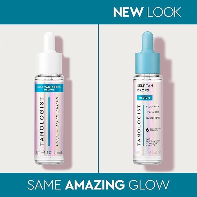 Tanologist Self-Tan Drops- Medium, Bronzing Serum, Customizable Face & Body Self Tanner For Moisturizer, Gradual Body & Face Tanning Drops for Natural Glow, Streak-Free Vegan Formula, 0.5 fl oz