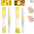 Meschett 2PCS Cuticle Oil Pens for Nail Care,Cuticle Revitalizer Oil Pen with Soft Brush,Cuticle Oil to Prevent Nail Cracking and Dry (Pineapple & Lemon Flavor)