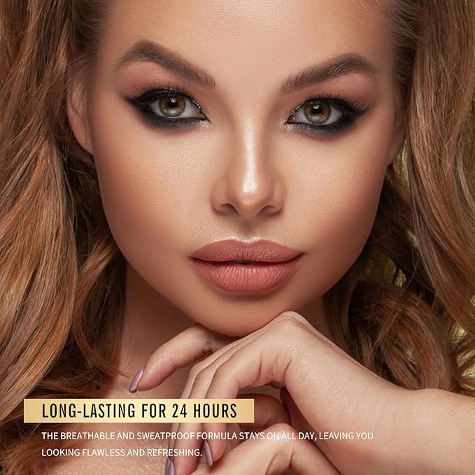 KIMUSE Baked Foundation, Brighten Color Correcting Powder Foundation, Lighting Glow Baked Foundation for Mature Skin, Buildable Coverage, Radiant Natural Finish