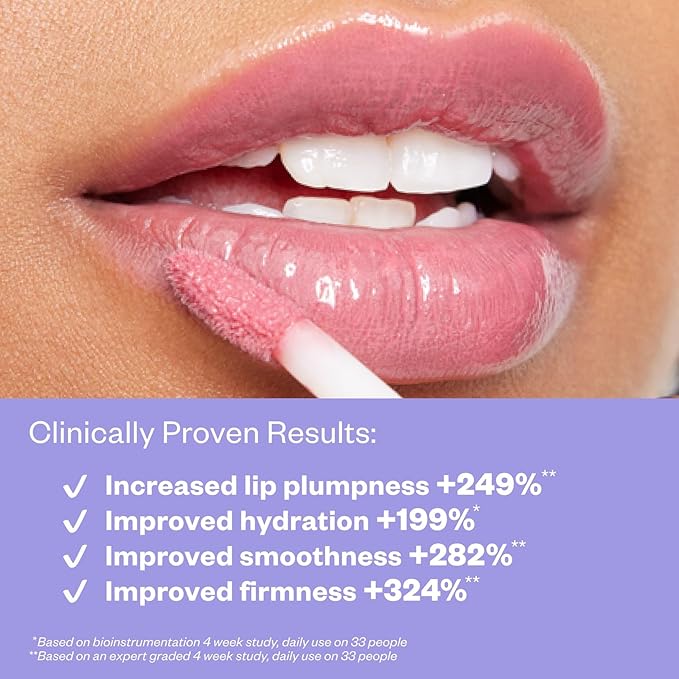 Kosas Wet Lip Oil Gloss - Hydrating Lip Plumping Treatment with Hyaluronic Acid & Peptides, Non-Sticky Finish (Malibu)