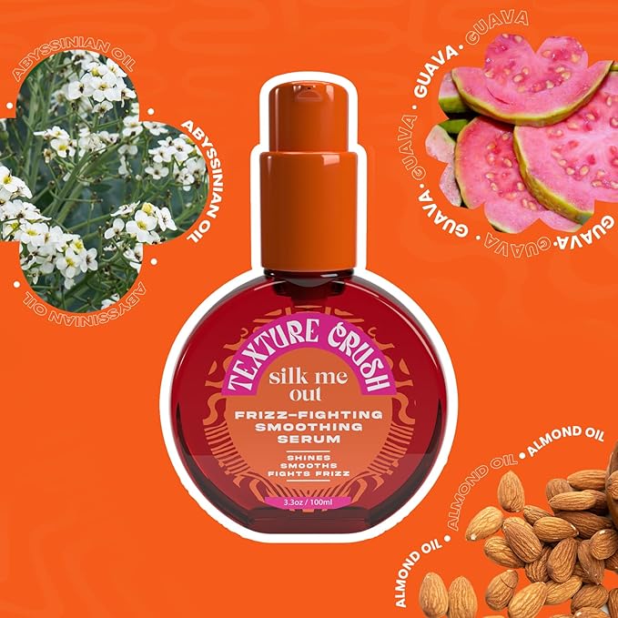 Silk Me Out Anti-Frizz Smoothing Serum-Boosts Shine & Humidity Resistant with Heat Protection & Frizz Control for Blow Outs Silk Presses- Lightweight formula for Textured, Natural Hair