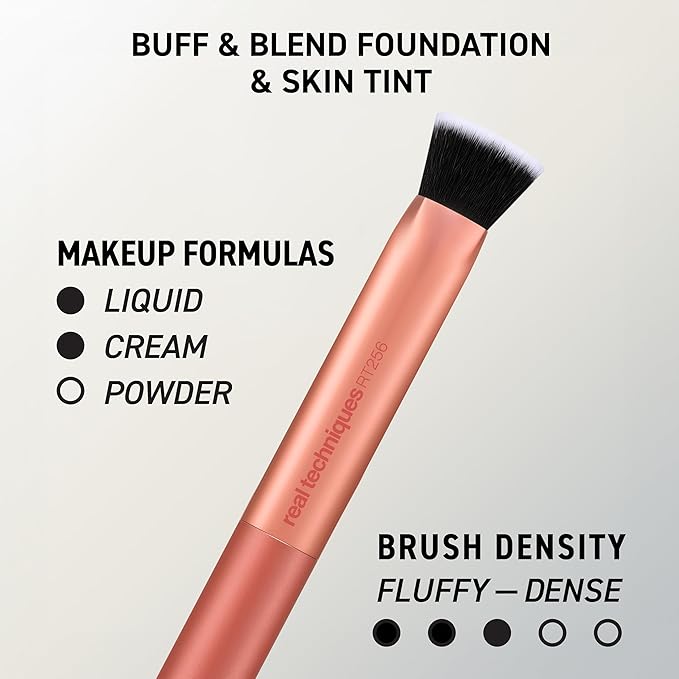 Real Techniques 4 Piece Face Base Makeup Brush Set, For Concealer, Foundation, Contour, & Setting Powder, Makeup Brushes For Blending & Buffing, & Sculpting, Travel Friendly, Gift Set, Cruelty-Free