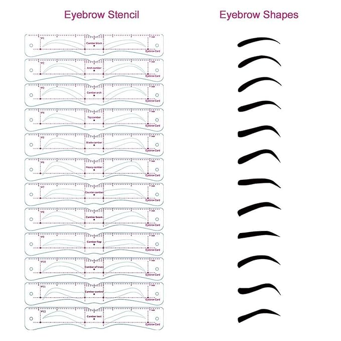 Instabrow Stencil Kit with Headband, Instabrow Stencil Kit, Insta Brow Stencil Kit, Instabrow Stencil Kit 12 Pack with Headband, with Eyebrow Powder Kit (1 Set + Eyebrow Powder 02)