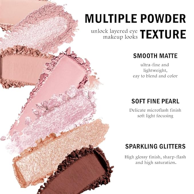 AMY'S DIARY Pink, Nude Eyeshadow Palette Eye shadow Makeup,Eyeshadow Shiny Sparkle Shimmer Glitter Eyeshadow Waterproof Pallete, Glitter Eye Make Up (12-04)