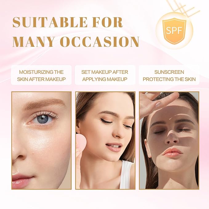 Sunglaze Sheer Setting Mist Sunscreen SPF 50, Broad Spectrum Shimmering Body Oil Mist, Hydrating Makeup-Friendly Glow Spray, Reef-Safe, Non-Greasy & Fast-Absorbing for Face & Body (2)