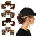 4PCS Hat Claw Clip for Women Large Tortoise Claw Clip for Long Thick Thin Hair Styling Trucker Hat Hair Claw Clips, While Exercising As Baseball Cap Decoration