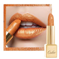 Oulac Pumpkin Color Lipstick with Metallic 3D Shine Hydrating Formula, High Impact Lip Color, Vegan Beauty, Full Coverage Lip Makeup, Christmas Gifts for Women, Persimmons(19)