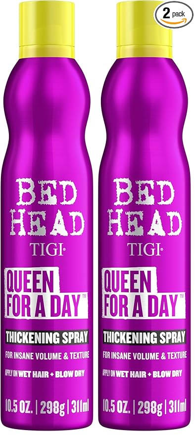 TIGI Bed Head Volumizing Hair Spray, Queen For A Day, for Thickening and Texturizing Fine Hair, 10.5 oz, 2 Pack