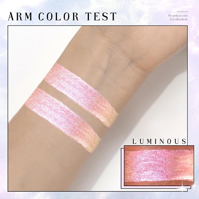 HOSAILY Liquid Glitter Eyeshadow, Shimmer Chameleon Holographic Metallic Multichrome Highlighter, Long Lasting Waterproof White Purple Eye look, Sparkling Quick Dry Face Eye pigmented Makeup 04