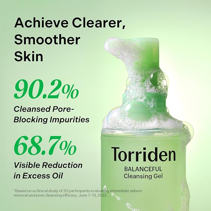 Torriden BALANCEFUL Cleansing Gel 200ml (6.76 fl. oz.) | Low pH Cleanser | Gentle Facial Cleanser that Soothes, Calms, and Hydrates | 5 types of Centella Asiatica Extracts