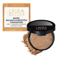 LAURA GELLER NEW YORK Award-Winning Baked Balance-n-Brighten Color Correcting Powder Foundation - Golden Medium - Buildable Light to Medium Coverage - Demi-Matte Natural Finish
