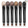 LUXAZA PRO Brown Eyeshadow Stick Makeup 6PCS Set, Neutral Eyeshadow Palette Metallic Shimmer Matte Cream Eye Shadow Eyeliner Brightener Pencil Crayon - TAUPE MAUVE
