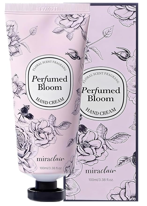 MIRACLAIR Perfumed Hand Cream, Hand Lotion for Dry Cracked Hands, Moisturizing Skincare, Nourishing Creams for Dry Hands, Nails, and Cuticles, Travel-Sized, Vegan (Perfurmed Bloom)