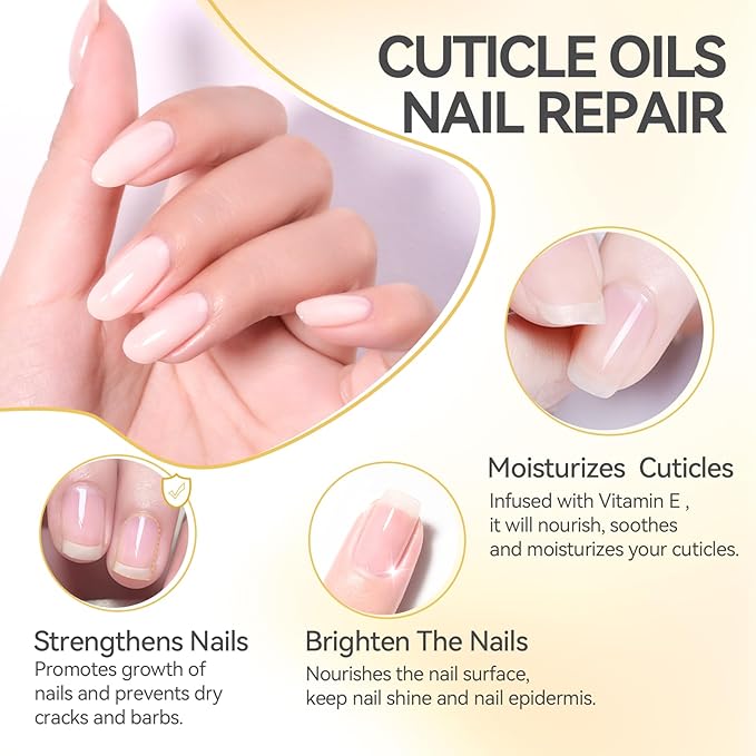 gelike ec Nail Cuticle Oil - Honey Milk Scent Dual Color Nail Moisturizing With Natural Jojoba Vitamin B & E for Nail Bed ＆ Damaged Nails Repair Treatment - Cuticle Cream for Nail Growth and Strength