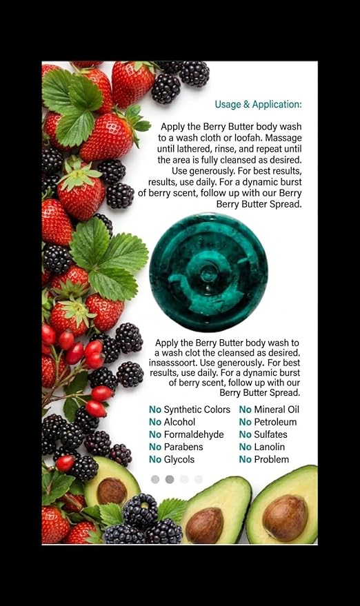 Cultural Solutions Berry Butter Signature Body Wash with Antioxidants, Vitamin C Fortified, 8 fl oz