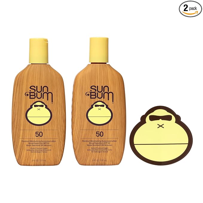 Sun Bum Original Spf 50 Sunscreen Lotion with Sonny Sticker Vegan and Hawaii 104 Act Compliant (Octinoxate & Oxybenzone Free) Broad Spectrum Moisturizing UVA/UVB Sunscreen With Vitamin E 8 oz 2 Pack