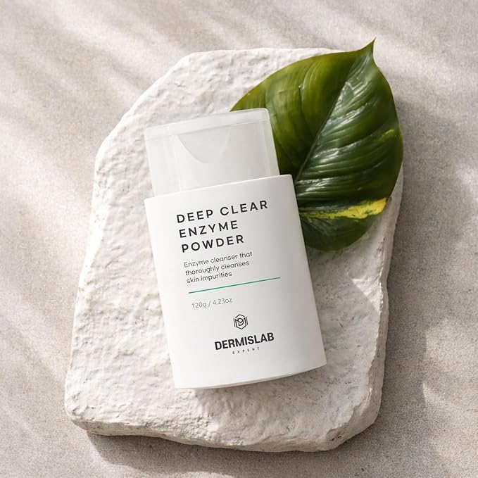 Deep Clear Enzyme Powder – Korean Skincare Enzyme Facial Cleanser Powder for Gentle Exfoliation & Pore Cleansing | Corn Starch & Papain Formula (120 g / 4.23 oz)