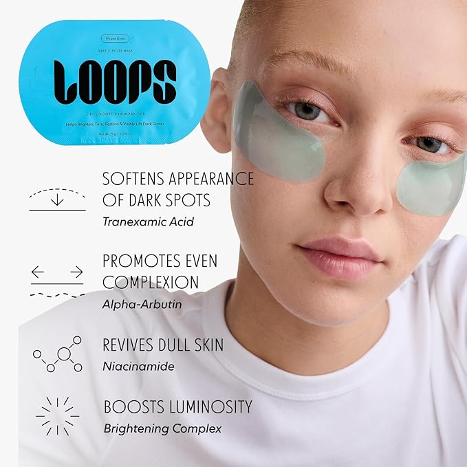 LOOPS Hyper Smooth Hydrogel Korean Eye Masks, Hydrate, Nourish and Help Reduce Dark Circles for Refreshed Eyes - Reduces Signs of Puffiness and Fortify Your Eyes - Moisturizing Under Eye Patches - 5pc