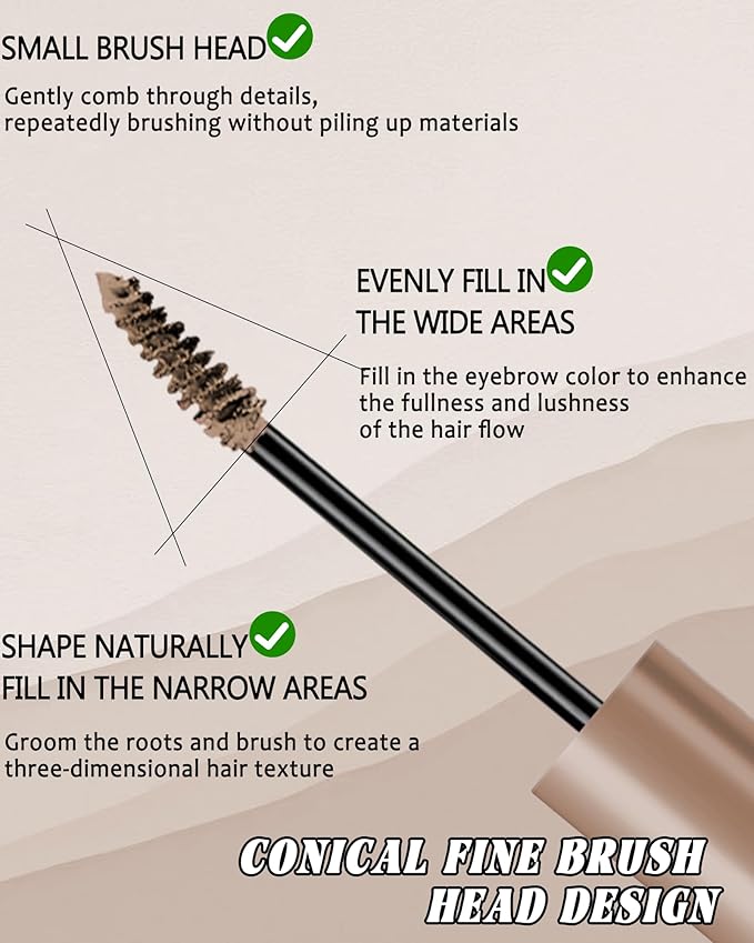 Cold Grey Tinted Eyebrow Gel,2 Pcs Long Lasting Waterproof Eye Brow Tinting Kit,Smudgeproof Eyebrow Tint Glue,Ultra-Fine Brush Brow Filler Stain,Momen's Mother's Day Makeup Gift Set for Women-03