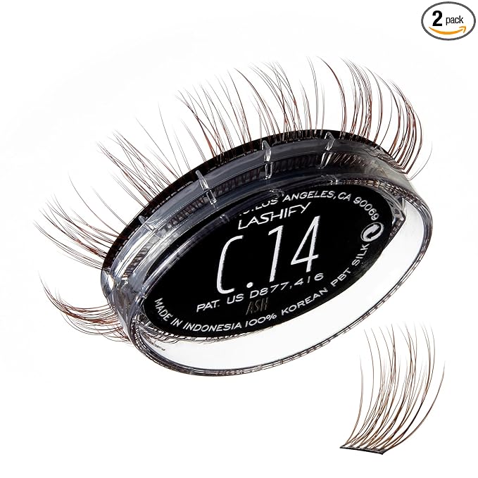 Lashify Curl 14mm Gossamer Eyelash Extensions Refill, Ash Color, DIY False Lashes for a Natural Look