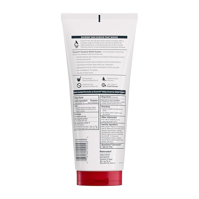 Eucerin Eczema Relief Body Cream, Eczema Cream with Colloidal Oatmeal, Ceramide-3 and Licorice Root Extract, 14 Oz Tube