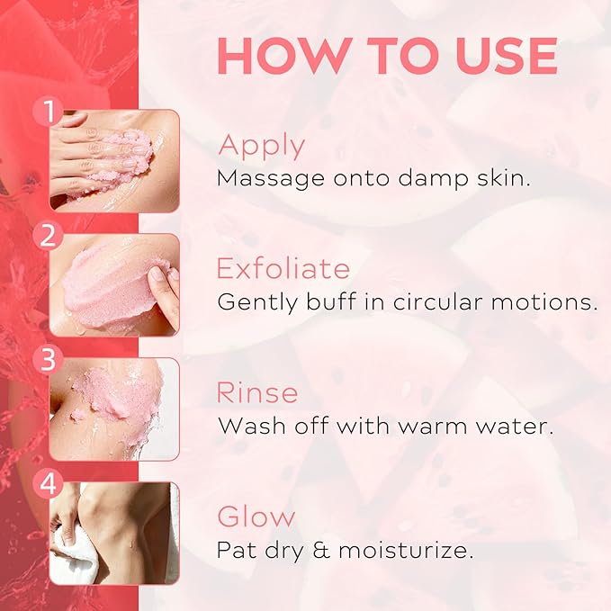 Bikini Area Exfoliator with Watermelon,Ingrown Hair & Razor Bump Scrub for Bikini,Underarm & Inner Thigh – Skin Smoothing, Moisturizing,Body Scrub For All the Skin (7.05oz)